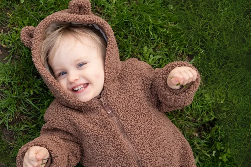Snuggle Up in Style: rs 149 Bear Design Long-Sleeve Baby Jumpsuit at TheSpark Shop